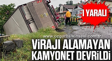 Virajı alamayan kamyonet devrildi: 1 yaralı