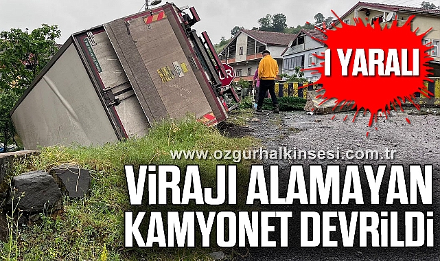 Virajı alamayan kamyonet devrildi: 1 yaralı