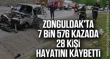 Zonguldak'ta 7 bin 576 kazada 28 kişi hayatını kaybetti