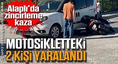 Alaplı’da zincirleme kaza; Motosikletteki 2 kişi yaralandı