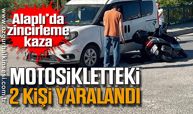 Alaplı’da zincirleme kaza; Motosikletteki 2 kişi yaralandı