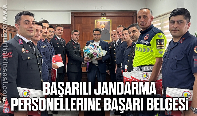 Başarılı jandarma personellerine başarı belgesi