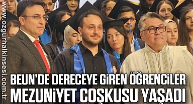 BEUN'de dereceye giren öğrenciler mezuniyet coşkusu yaşadı