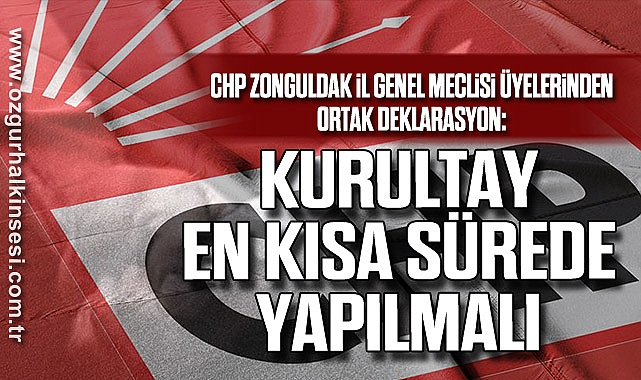 CHP Zonguldak İl Genel Meclisi Üyelerinden Ortak Deklarasyon: “Kurultay En Kısa Sürede Yapılmalı”