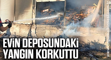 Evin deposundaki yangın korkuttu