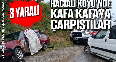 HACIALİ KÖYÜ'NDE KAFA KAFAYA ÇARPIŞTILAR