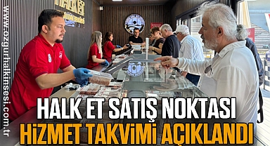 Halk Et Satış Noktası Hizmet Takvimi Açıklandı
