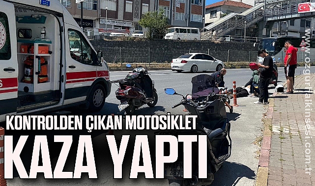 Kontrolden Çıkan Motosiklet Kaza Yaptı:
