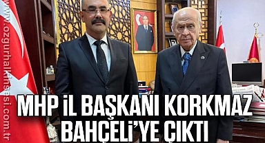 MHP İL BAŞKANI KORKMAZ BAHÇELİ’YE ÇIKTI
