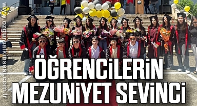Öğrencilerin mezuniyet sevinci