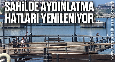 Sahilde Aydınlatma Hatları Yenileniyor