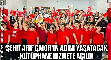 Şehit Arif Çakır'ın adını yaşatacak kütüphane hizmete açıldı