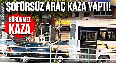ŞOFÖRSÜZ ARAÇ KAZA YAPTI!