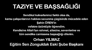 TAZİYE VE BAŞSAĞLIĞI 