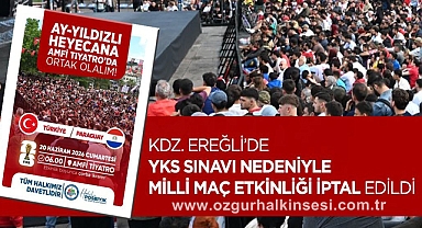 YKS Nedeniyle Milli Maç Etkinliği İptal Edildi