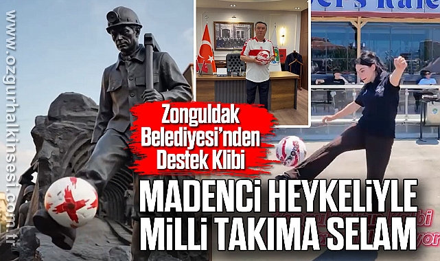 Zonguldak Belediyesi'nden Destek Klibi: Madenci Heykeliyle Milli Takıma Selam