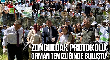 Zonguldak Protokolü Orman Temizliğinde Buluştu