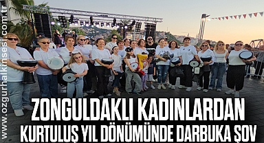 Zonguldaklı kadınlardan kurtuluş yıl dönümünde darbuka şov