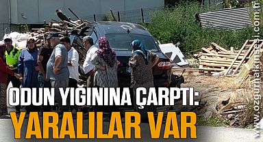 Odun yığınına çarptı: Yaralılar var