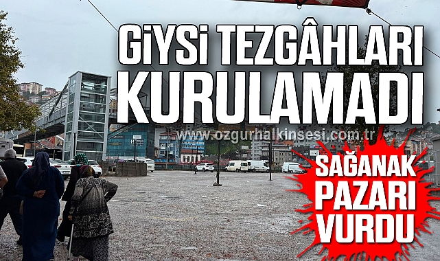 Sağanak Pazarı Vurdu: Giysi Tezgâhları Kurulamadı