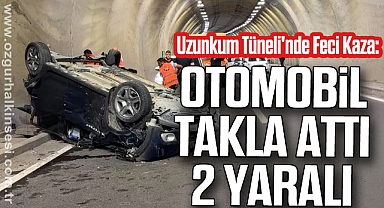 Uzunkum Tüneli'nde Feci Kaza: Otomobil Takla Attı, 2 Yaralı