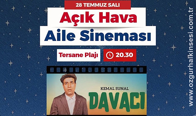 Zonguldak Belediyesi'nden Açık Hava Sinema Gecesi Daveti
